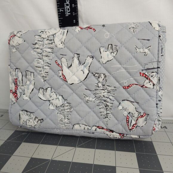 Vera Bradley Iconic Brush and Cosmetic Case Beary Merry Polar Bear NWT - Picture 4 of 9